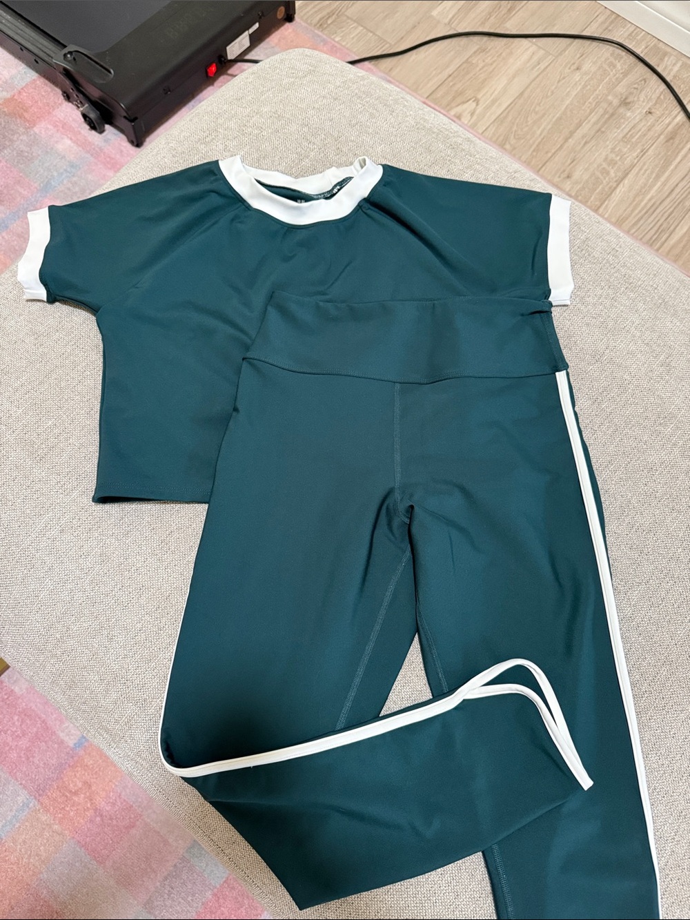 ELEVEN by Serena Williams Dark Green Active Set with White Trim